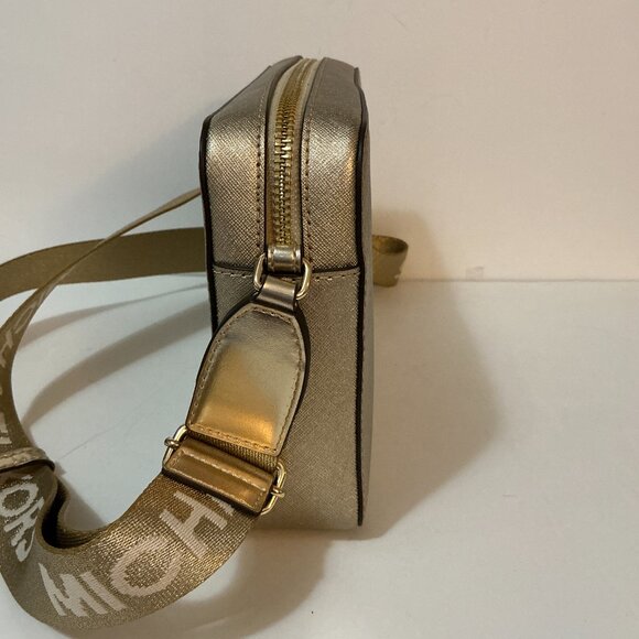 MICHAEL KORS Jet Set Large EW Crossbody Pale Gold Leather - Picture 4 of 7